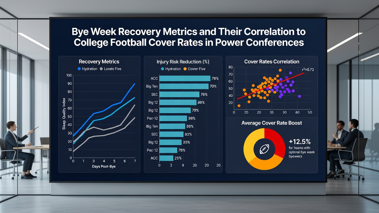 Table of conference-specific cover percentages after bye weeks with recovery metric overlays