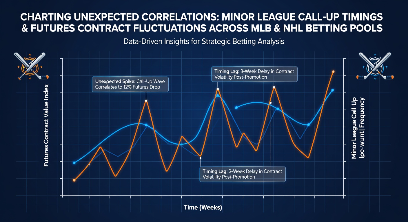 Chart showing minor league call-up timings aligned with MLB and NHL futures odds movements in betting markets
