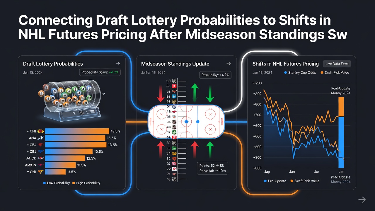 Midseason NHL standings graph showing correlation with futures odds movement