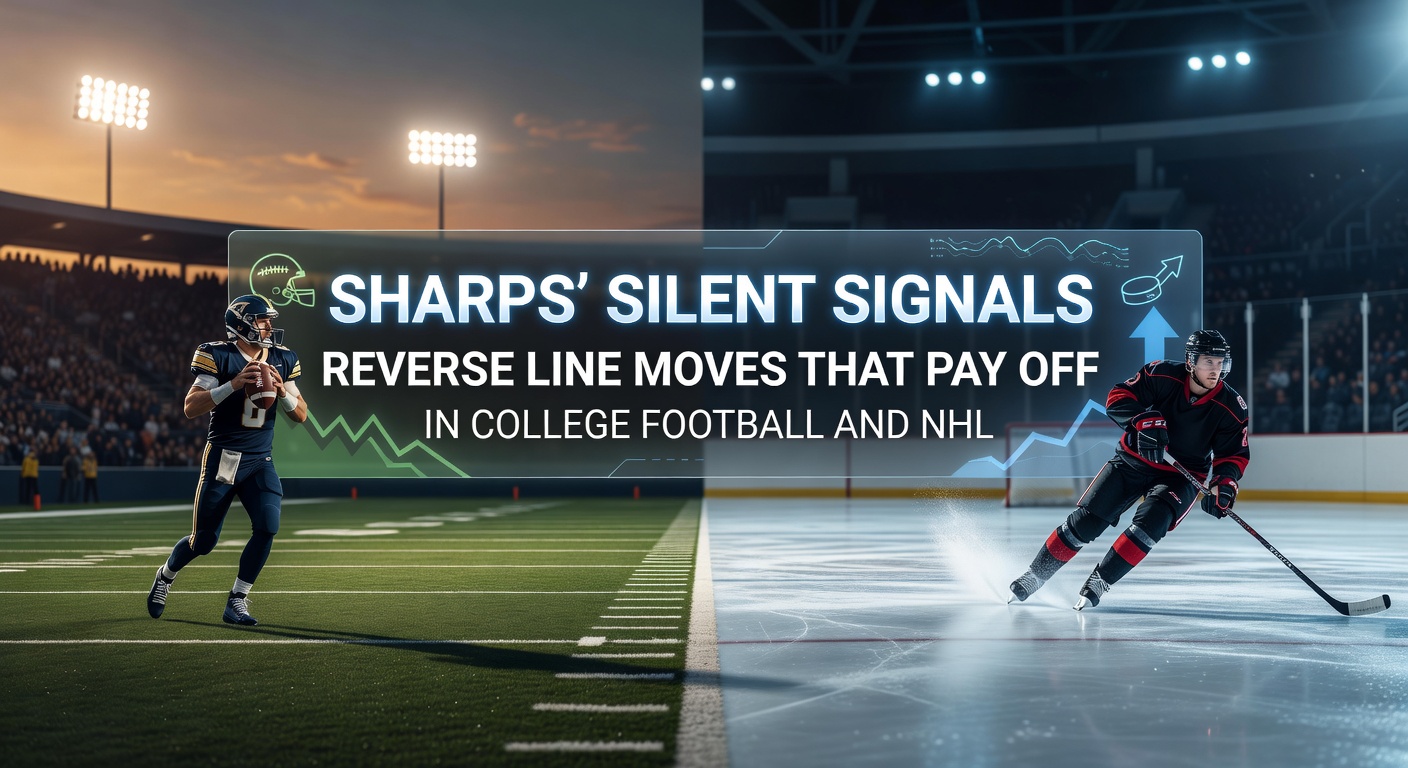 Chart illustrating reverse line movement patterns in college football betting lines over multiple seasons