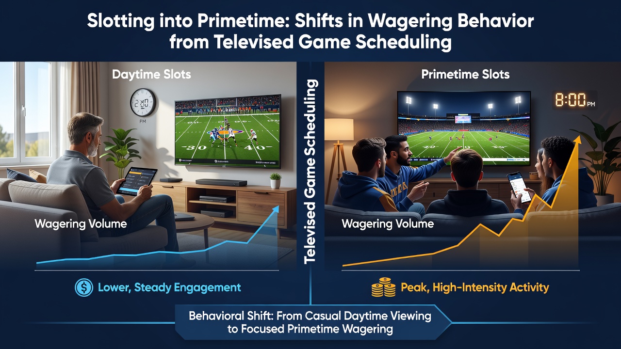 Broadcast scheduling drives changes in live betting engagement during evening windows