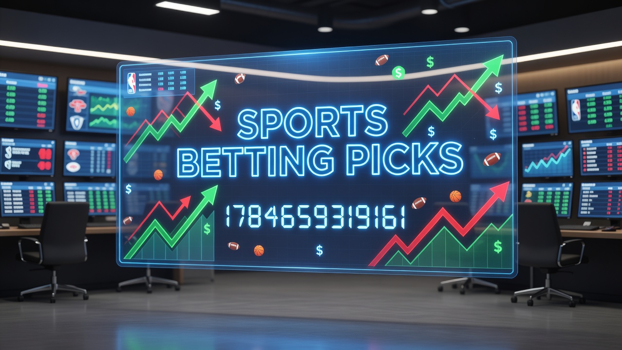 Sports betting picks analysis dashboard showing odds, stats, and market trends