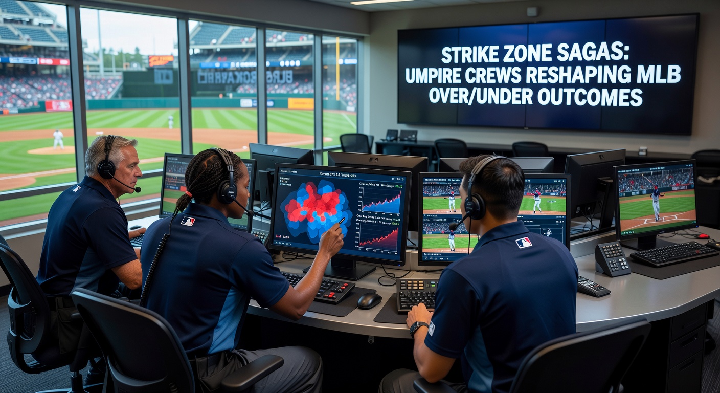 Close-up of an MLB umpire's strike zone overlay from Statcast data, showing called strikes and balls in a high-stakes at-bat