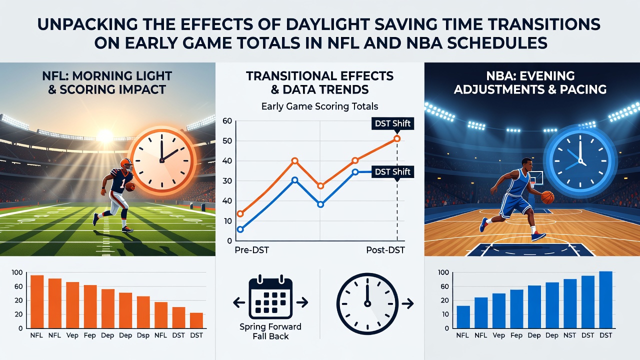 Basketball and football players during early season action after time change